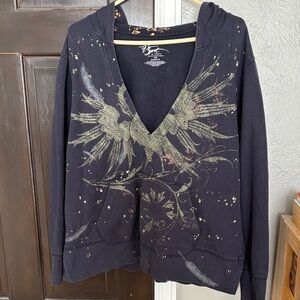 Venezia Navy Blue Hoodie with Winged Design